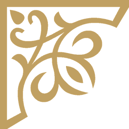 Eck-Ornament (Gold, links oben)
